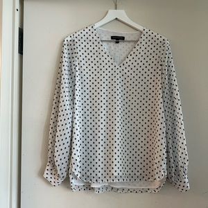 Banana Republic Polka Dot V Neck Blouse